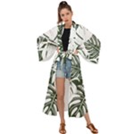 Abstract Art Tropical Leaves Maxi Kimono