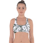 Abstract Art Tropical Leaves Cross Back Hipster Bikini Top 