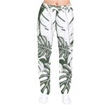 Abstract Art Tropical Leaves Women Velvet Drawstring Pants