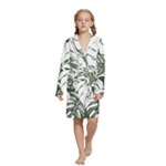 Abstract Art Tropical Leaves Kids  Long Sleeve Velvet Lounge Robe