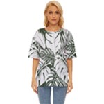 Abstract Art Tropical Leaves Oversized Basic T-Shirt