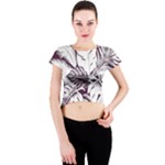 Abstract Art Tropical Leaves Crew Neck Crop Top