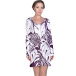 Abstract Art Tropical Leaves Long Sleeve Nightdress