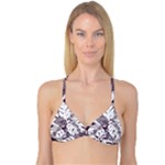 Abstract Art Tropical Leaves Reversible Tri Bikini Top