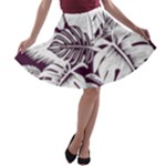 Abstract Art Tropical Leaves A-line Skater Skirt