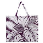 Abstract Art Tropical Leaves Zipper Large Tote Bag