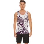 Abstract Art Tropical Leaves Men s Wide Collar Tank Top