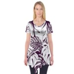 Abstract Art Tropical Leaves Short Sleeve Tunic 