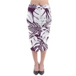 Abstract Art Tropical Leaves Midi Pencil Skirt