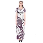 Abstract Art Tropical Leaves Short Sleeve Maxi Dress