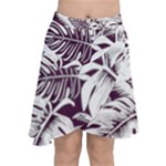 Abstract Art Tropical Leaves Chiffon Wrap Front Skirt