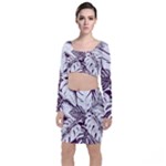 Abstract Art Tropical Leaves Top and Skirt Sets