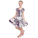 Abstract Art Tropical Leaves Kids  Short Sleeve Dress