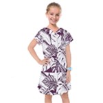 Abstract Art Tropical Leaves Kids  Drop Waist Dress