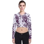 Abstract Art Tropical Leaves Long Sleeve Zip Up Bomber Jacket