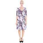 Abstract Art Tropical Leaves Wrap Up Cocktail Dress