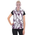 Abstract Art Tropical Leaves Women s Button Up Vest