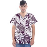 Abstract Art Tropical Leaves Men s V-Neck Scrub Top