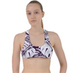 Abstract Art Tropical Leaves Criss Cross Racerback Sports Bra