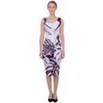 Abstract Art Tropical Leaves Sleeveless Pencil Dress