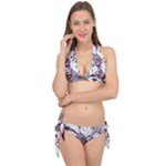 Abstract Art Tropical Leaves Tie It Up Bikini Set