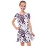 Abstract Art Tropical Leaves Kids  Cross Web Dress