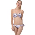 Abstract Art Tropical Leaves Twist Bandeau Bikini Set