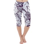 Abstract Art Tropical Leaves Lightweight Velour Cropped Yoga Leggings