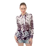 Abstract Art Tropical Leaves Long Sleeve Chiffon Shirt