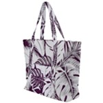 Abstract Art Tropical Leaves Zip Up Canvas Bag