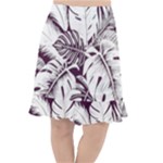 Abstract Art Tropical Leaves Fishtail Chiffon Skirt