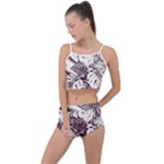 Abstract Art Tropical Leaves Summer Cropped Co-Ord Set