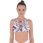 Abstract Art Tropical Leaves Bandaged Up Bikini Top