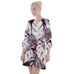 Abstract Art Tropical Leaves Open Neck Shift Dress