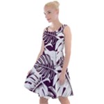 Abstract Art Tropical Leaves Knee Length Skater Dress