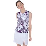 Abstract Art Tropical Leaves Women s Sleeveless Sports Top