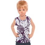 Abstract Art Tropical Leaves Kids  Sport Tank Top