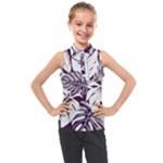 Abstract Art Tropical Leaves Kids  Sleeveless Polo T-Shirt