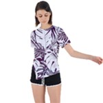 Abstract Art Tropical Leaves Asymmetrical Short Sleeve Sports T-Shirt