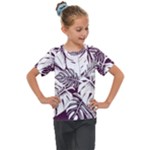 Abstract Art Tropical Leaves Kids  Mesh Piece T-Shirt