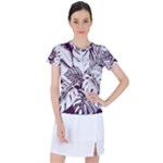 Abstract Art Tropical Leaves Women s Sports Top