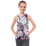 Abstract Art Tropical Leaves Kids  Sleeveless Hoodie