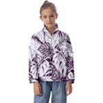 Abstract Art Tropical Leaves Kids  Half Zip Hoodie