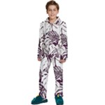 Abstract Art Tropical Leaves Kids  Long Sleeve Velvet Pajamas Set