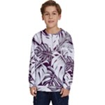 Abstract Art Tropical Leaves Kids  Crewneck Sweatshirt