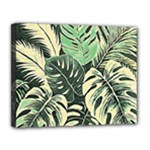 Abstract Art Tropical Leaves Canvas 14  x 11  (Stretched)