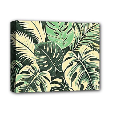 Abstract Art Tropical Leaves Deluxe Canvas 14  x 11  (Stretched) from ArtsNow.com