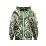 Abstract Art Tropical Leaves Kids  Zipper Hoodie