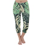 Abstract Art Tropical Leaves Capri Winter Leggings 