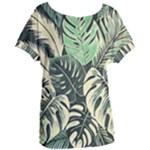 Abstract Art Tropical Leaves Women s Oversized T-Shirt